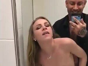 Anal sex selfie in a public toilet