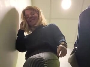 Nerdy milf puts on sporty outfit in changing room