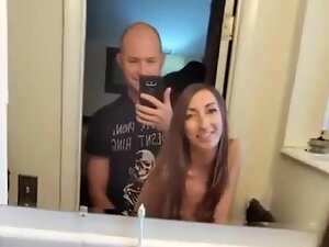 300px x 225px - Sex selfie with skinny girlfriend in front of mirror - Voyeurs HD