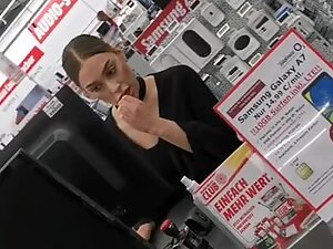 Resting bitch face on hot store clerk