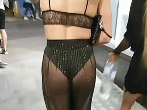 Thong and ass guarantee she'll get laid while clubbing