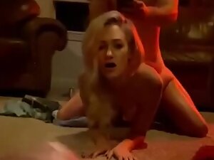Incredible experience of fucking hot blonde in front of mirror