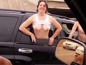 Amateur Flashing Tits In Car - Exhibitionism - Voyeurs HD