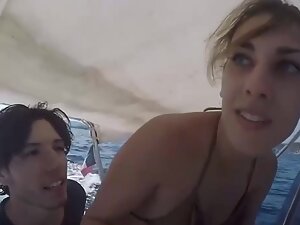 Fucking a hot girl while she drives a speedboat